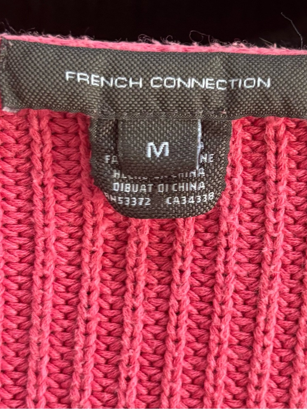 🌸French Connection 100% Cotton Millie Mozart Pink fisherman Rib Boatneck Sweater - Picture 3 of 16